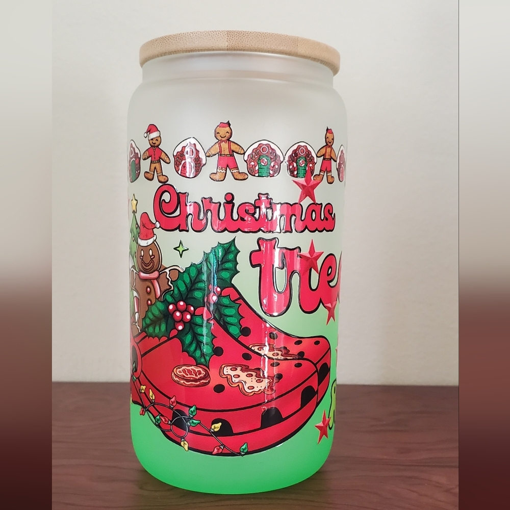 Crocin Around the Christmas Tree Tumbler Gingerbread Gnome Frosted Green